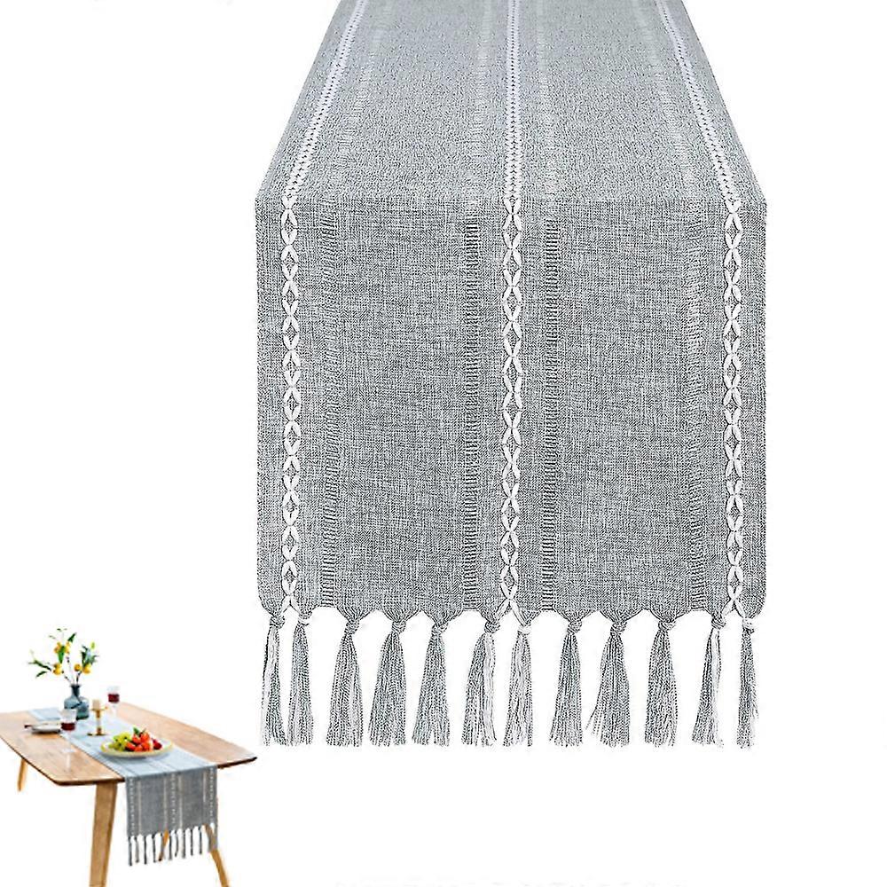 Farmhouse Table Runner Rustic Linen Boho Table Runner for Dining