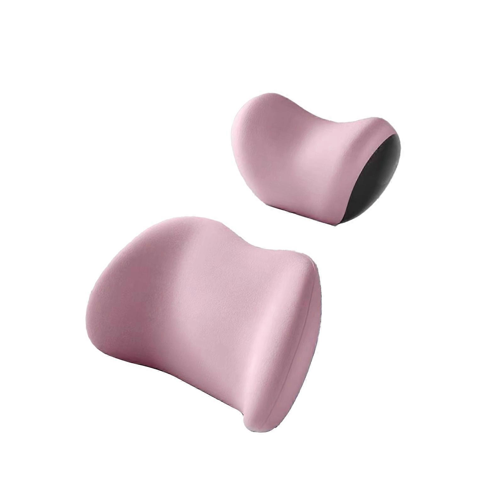 Ergonomic Memory Foam Pillow Set Double  Supporting Lumbar Neck Pillow set for Neck & Back ache Relief In Car Office Chairs Multicolor