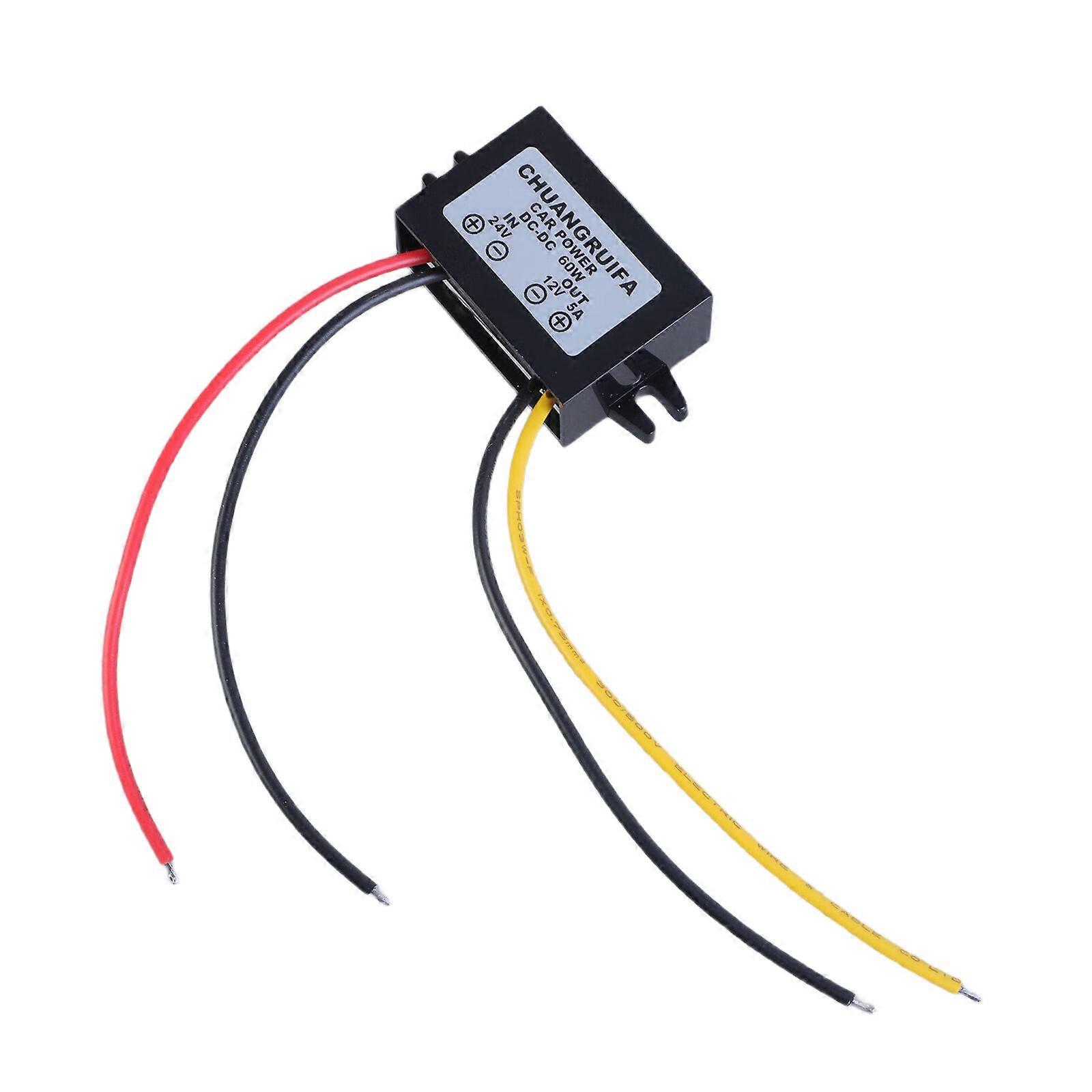 24V to 12V 5A 60W Adaptive DCDC Converter Power Supply Regulator Module for Security Camera Car Electronics Multicolor