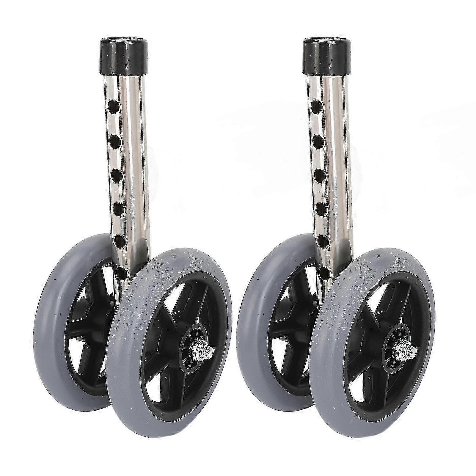 2 Pcs Walker Replacement Wheel 6 Gear Height Adjustable Smoothly Rolling Rollator Wheel Legs
