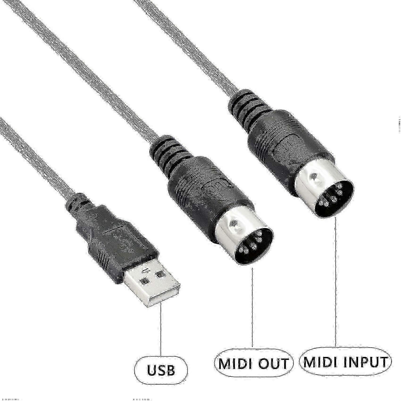 USB to MIDI Cable Adapter with LED Indicator - for 7127425648679 2025