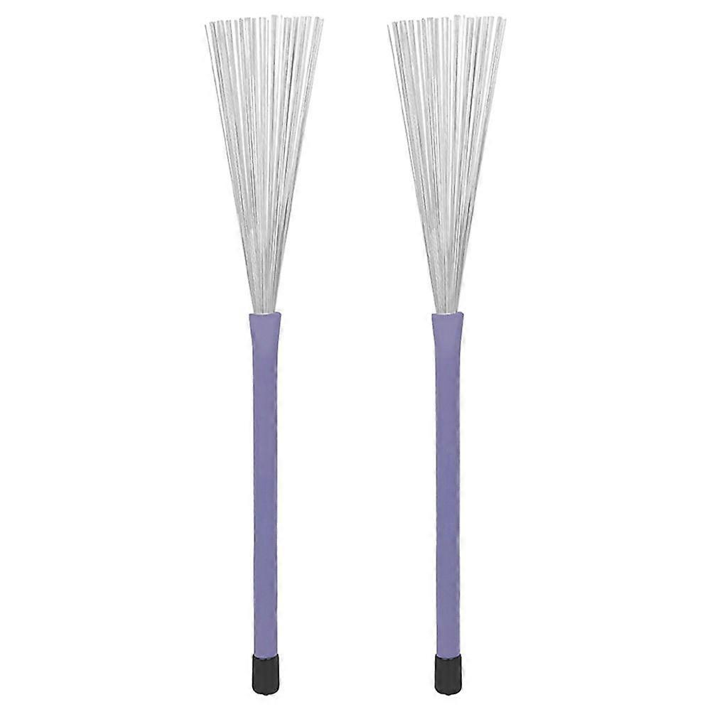 1 Pair Drum Brushes Wire Drum Brush with Handle Retractable Drum Brush Drum Cleaning Brushes