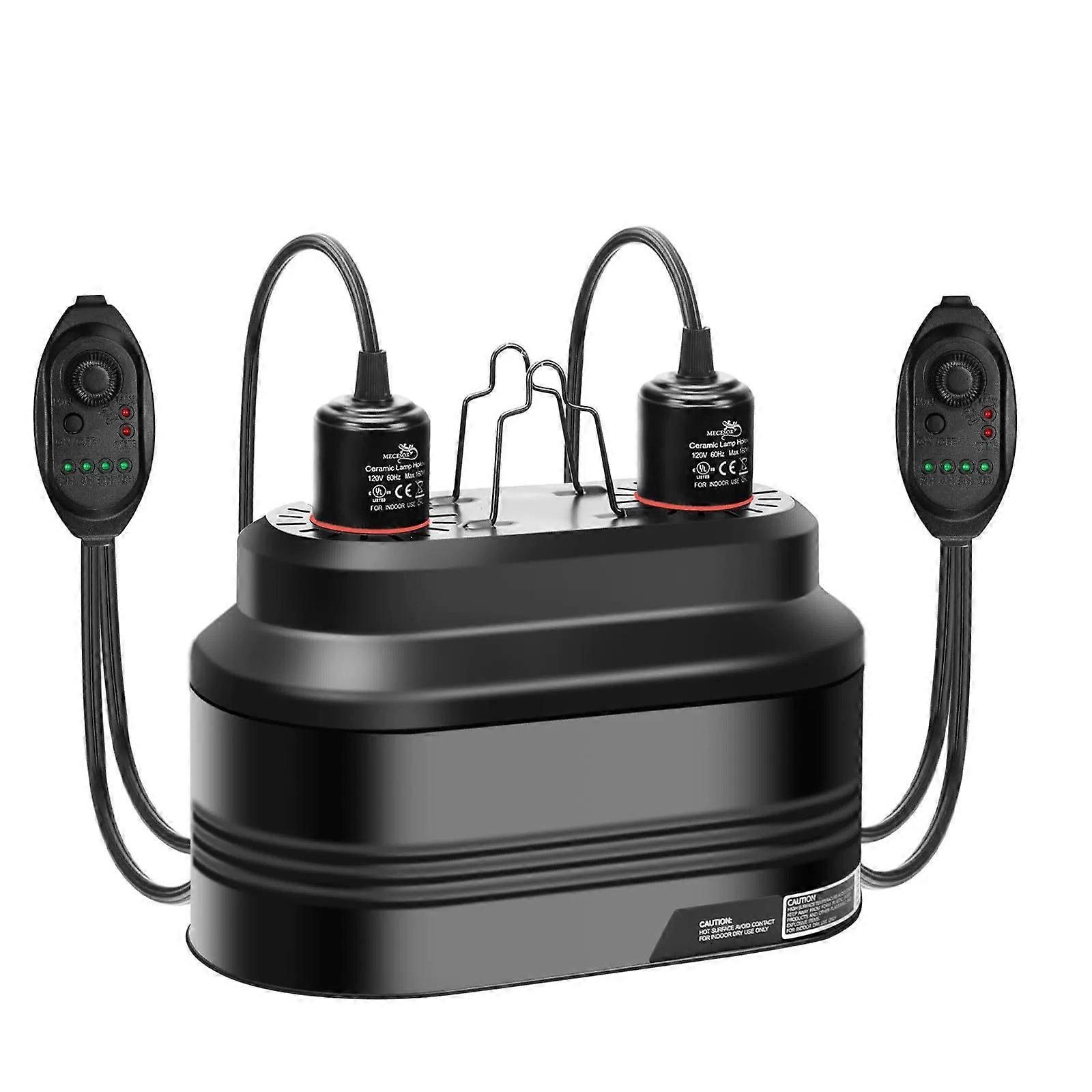 Double Coffer Snake Light 160W Heat Retention Clock Clock 3 Control Picks for Tort Olm Habitat ABS 110V Multicolor