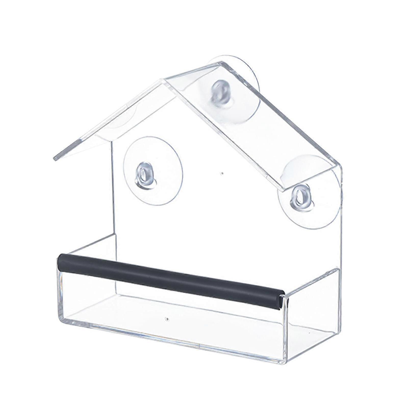 Acrylic Clear Bird Feeder With Secure Suction Cup Design For Indoor Outdoor Bird Feeding Entertainment Window Feeder Multicolor