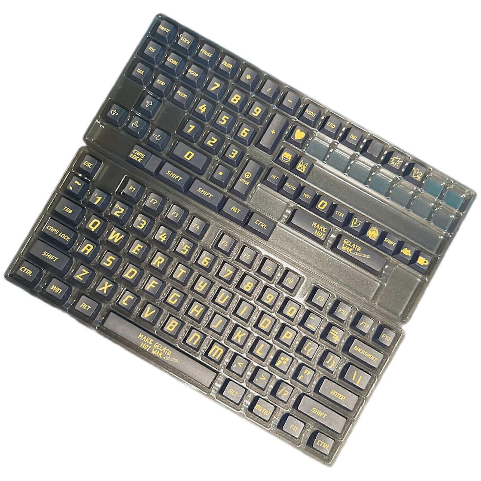 130PCS Ergonomic Keycaps 130Keys Thick PBT Keycap Set for Gamers Programmers Mechanical Keyboards Multicolor