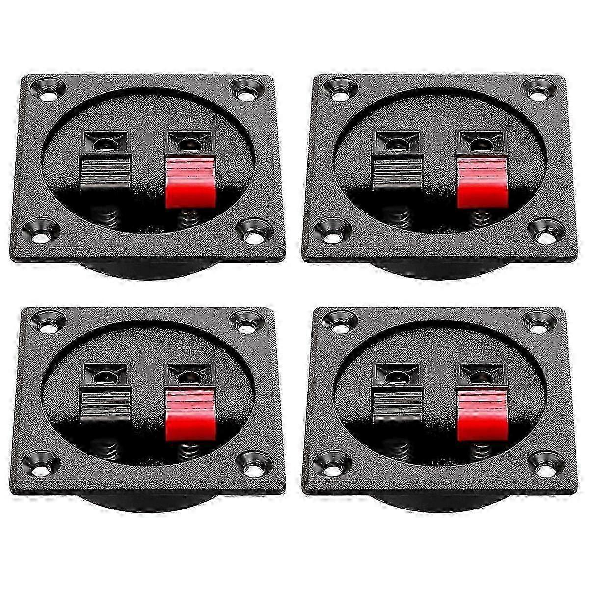 4PCS Speaker Box Terminal Cup, Spring Square Subwoofer Box Terminal Binding Post Connector for DIY Edition a w