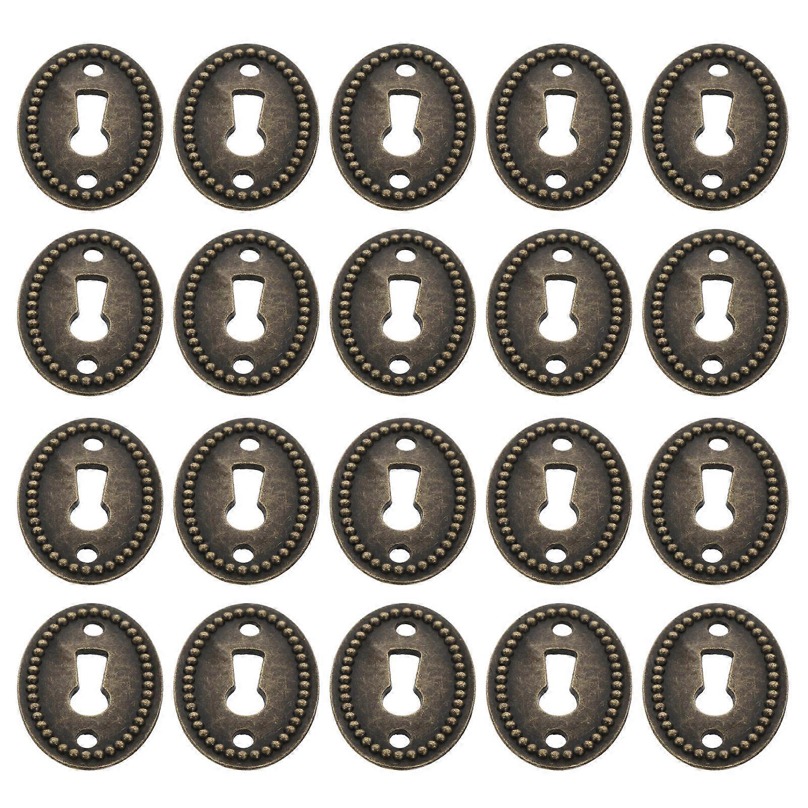 20 قطع البيضاوي الزخرفية ثقب المفتاح غطاء ثقب المفتاح Escutcheon لوحة لدرج مضمد