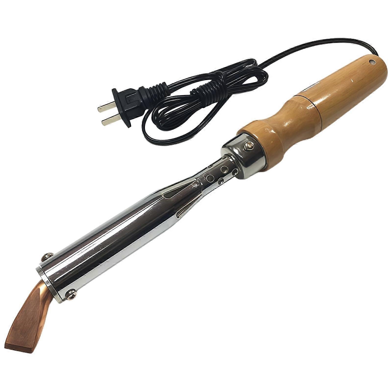 Heavy Duty 100W Soldering Iron with Wood Handle and Replaceable Tips for Electronics and Crafts