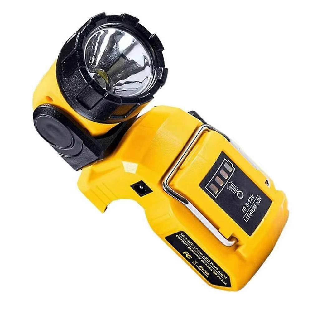 Rechargeable Rotatable Torch Lamps Flashlight LED Work Light for Dewalt 10.8V-12V Li-Ion Battery DCB124 DCB120 DCB123