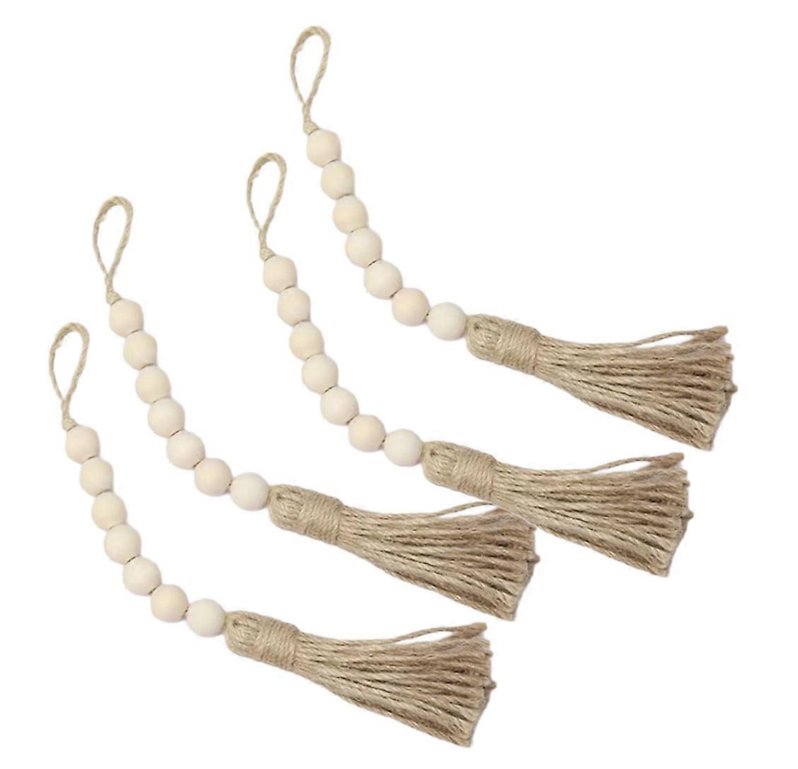 DIY Perles en bois Artisanat Glands Guirlandes Tentures murales Décorations pour la maison Guirlandes faites à la main Glands Perles en bois Guirlandes Multicolore