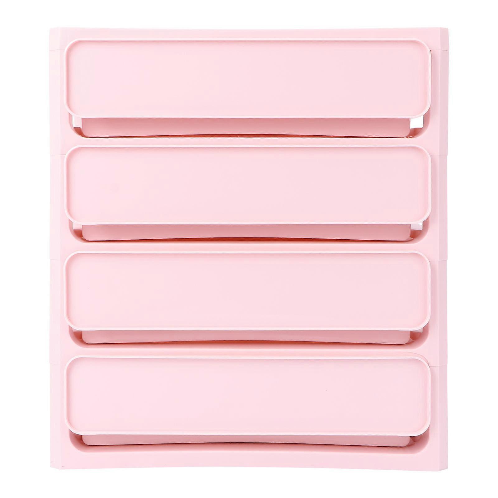 Office Desktop Storage Box with Drawer Type Design Pink Plastic Storage 1Pc