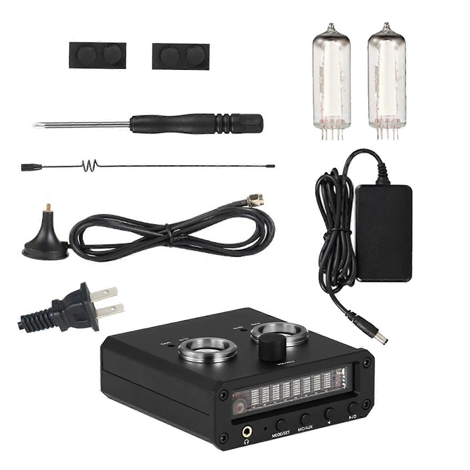 Professional 6E2 Preamp Stereo Headphone Amplifier Sound Level Indicator FM Radio Clock Headphone Amplifier Professional Multicolor