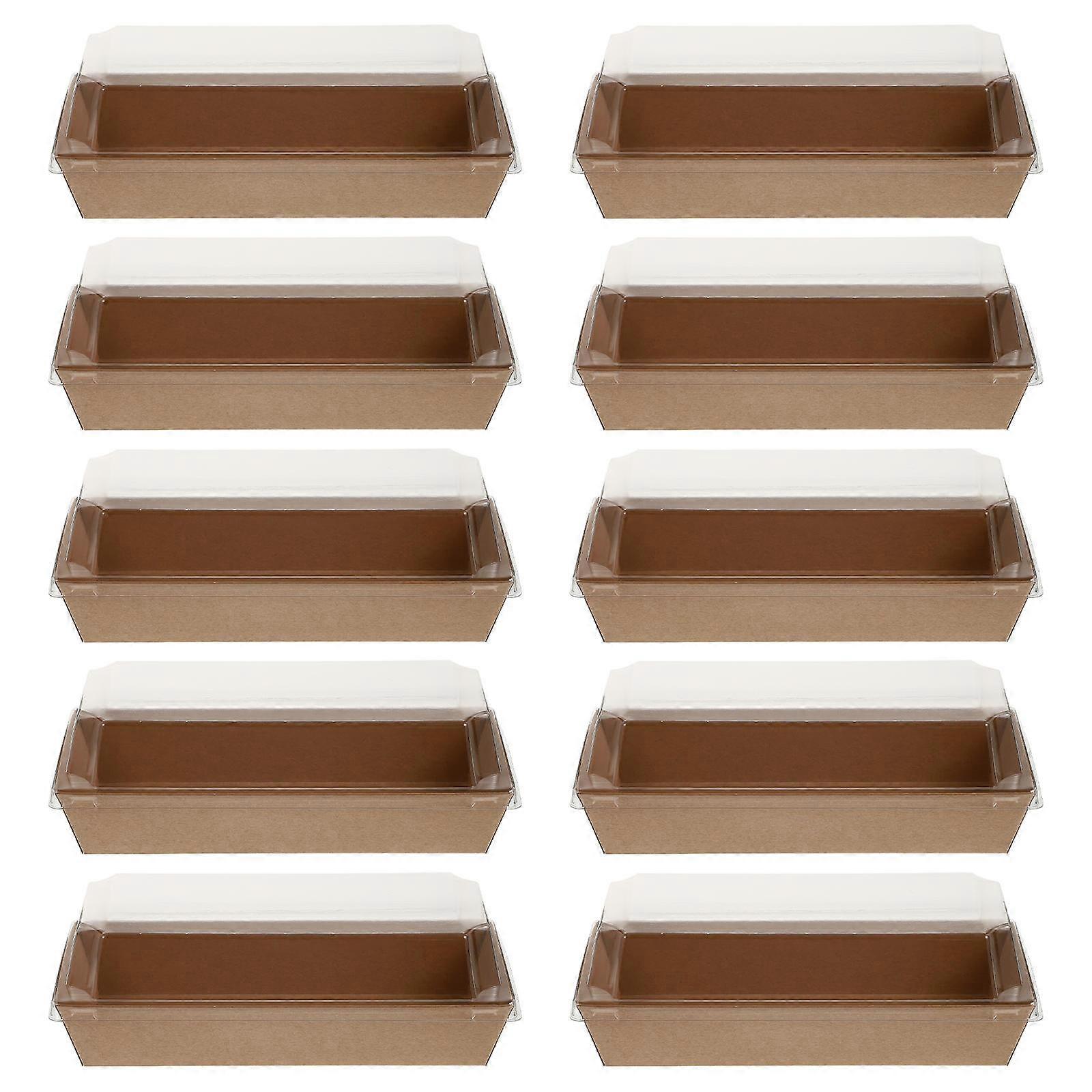 Sandwich Paper Box Kraft Paper with Clear Lid for Storage 20Pcs Set