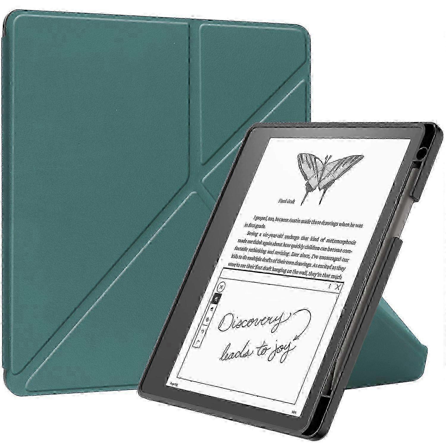 For Amazon Kindle Scribe Origami Stand PU Leather+TPU E-book Reader Case Shockproof E-Reader Cover w w