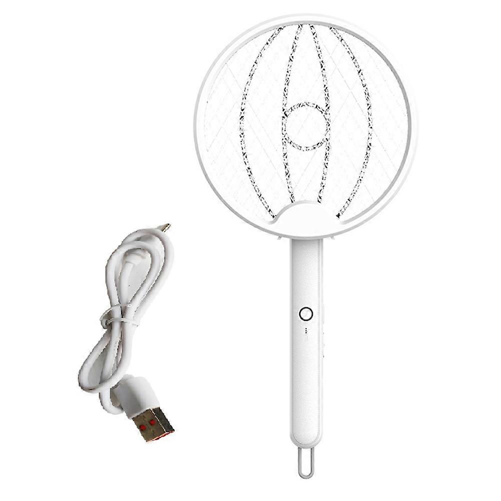 Electric Fly Swatter Two-in- Swatter Foldable White