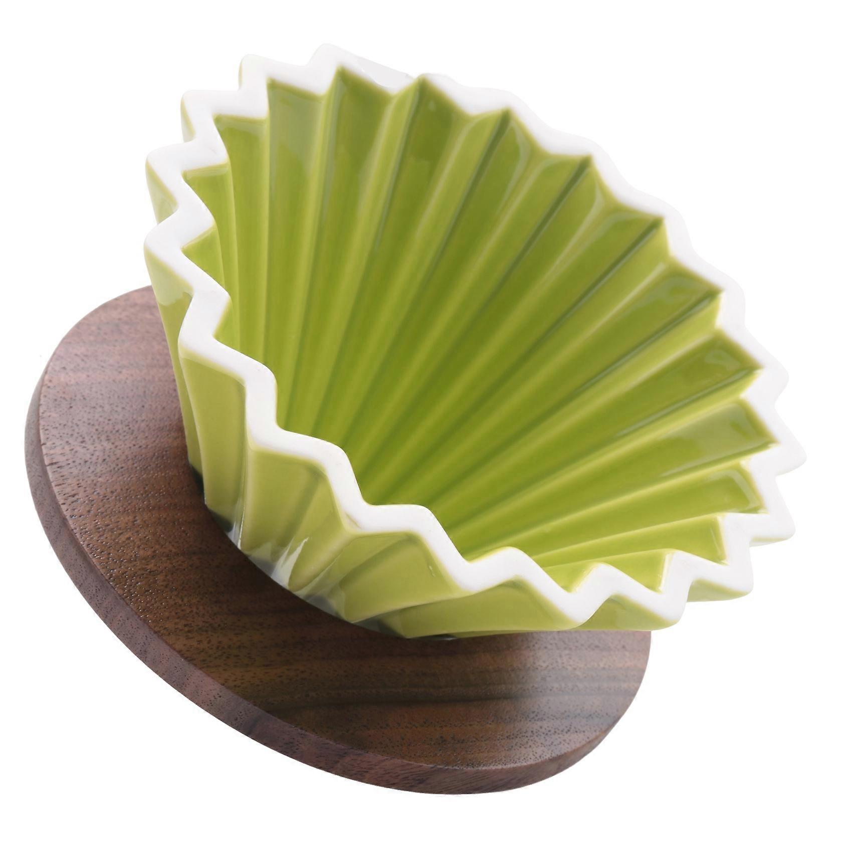 Coffee Filter Ceramic Pour over Coffee Dripper Set for V60 Dripper Removable Dripper with Stand Coffee Funnel Green