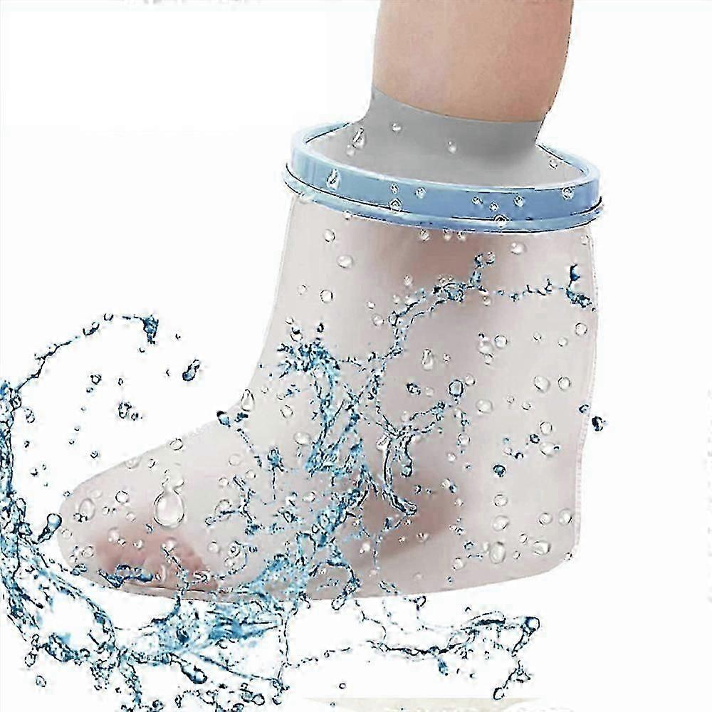 أغطية مصبوبة للقدم مقاومة للماء للاستحمام للبالغين مع قاع حشوة غير قابلة للانزلاق ، واقي مصبوب الكاحل مانع لتسرب الماء يحافظ على الجروح جافة
