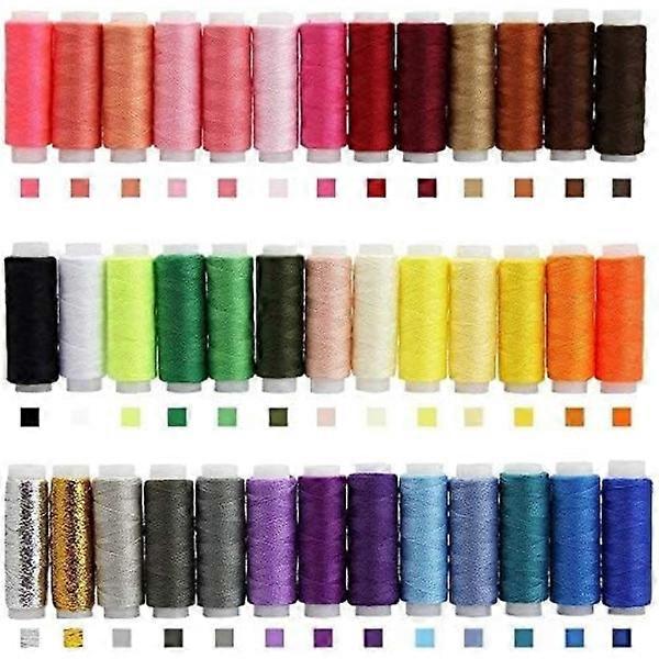 Sewing thread (39 different colors), strong thread for sewing machine handsew, advanced polyester thread spool set, colorful sewing accessories