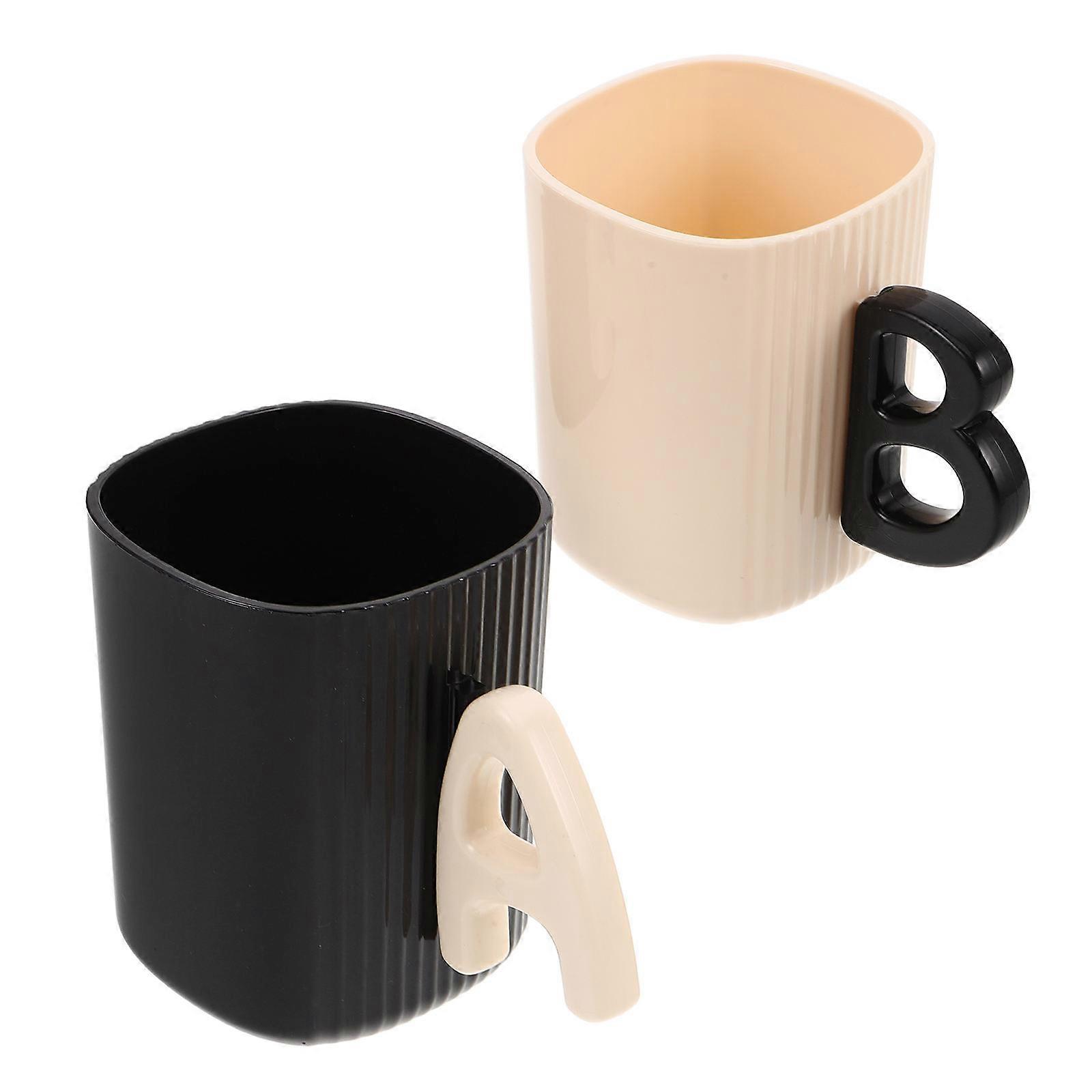 Bathroom Toothbrush Cup Set Portable Couple Use Plastic 6Pcs