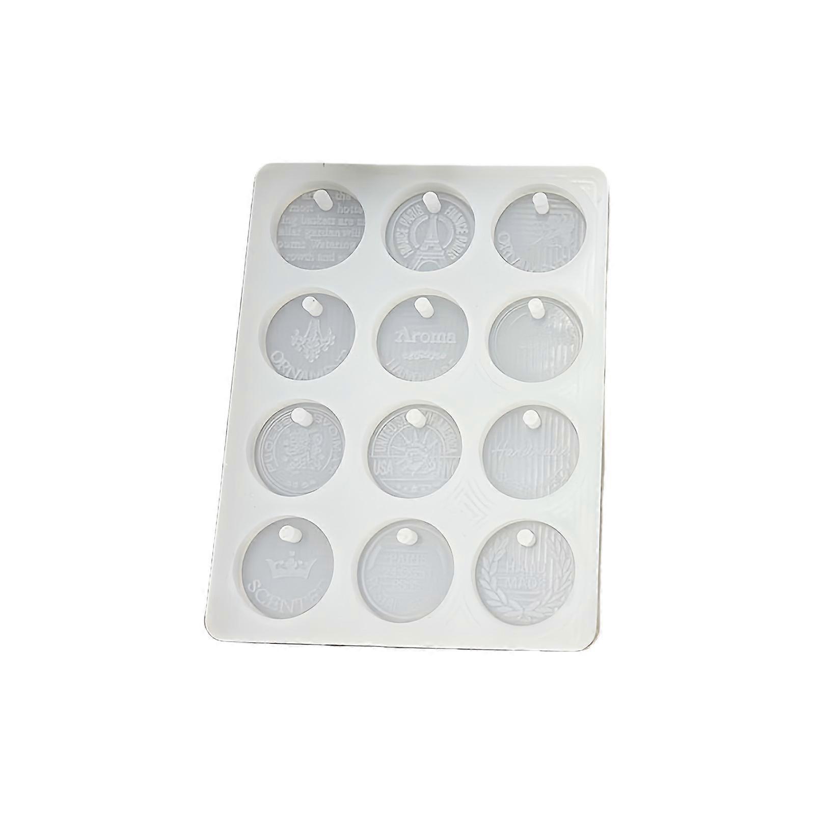 Practical Round Resin Earring Molds Key Chain Silicone Handmade Mold Silicone Texture Suitable for Home Decorating Multicolor