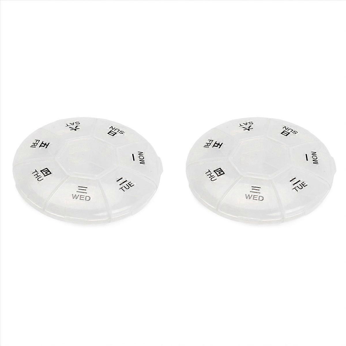 Round Portable Pill Box Medicine Planner Small Case