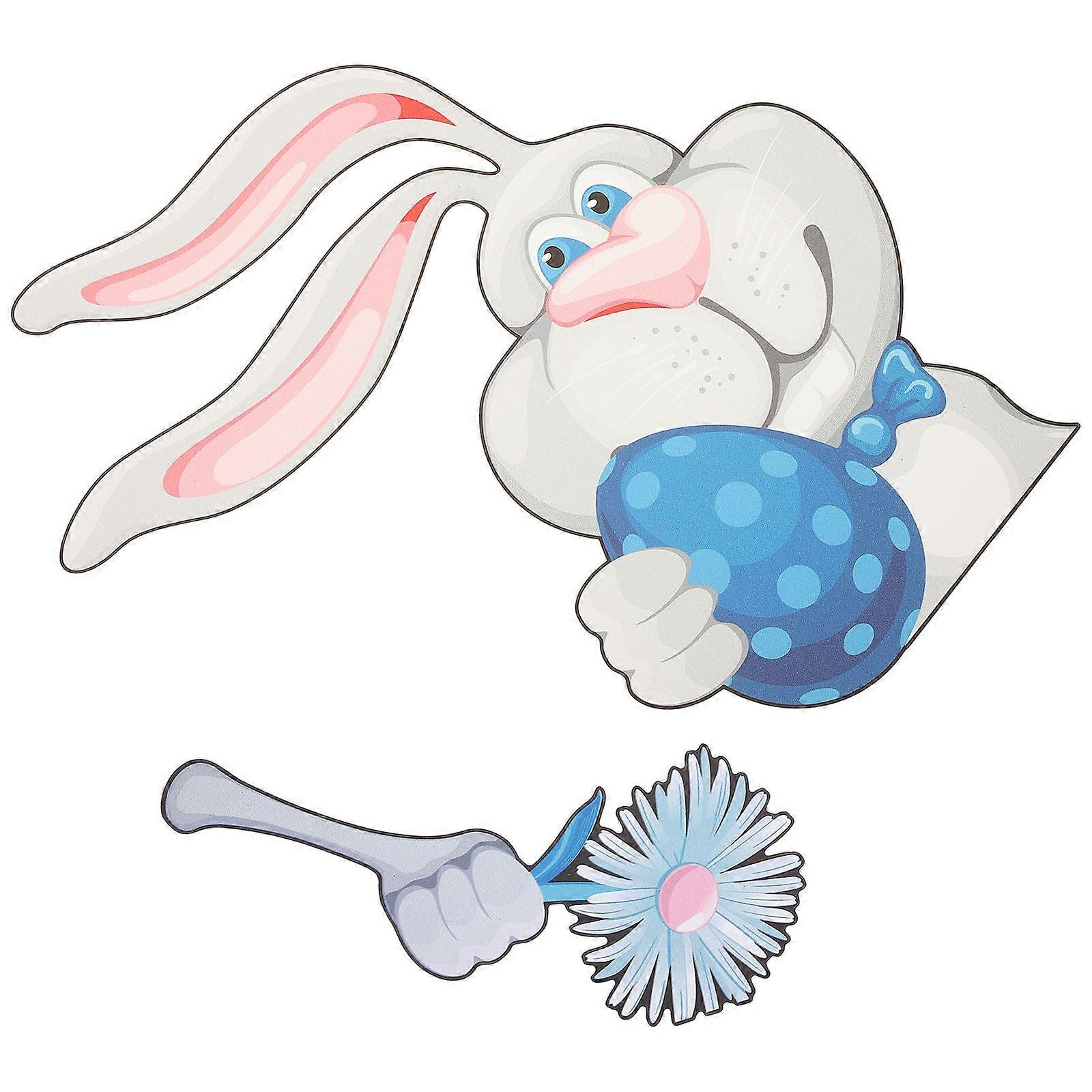 Easter Bunny Car Window Sticker Decorative Sticker for 5Sets