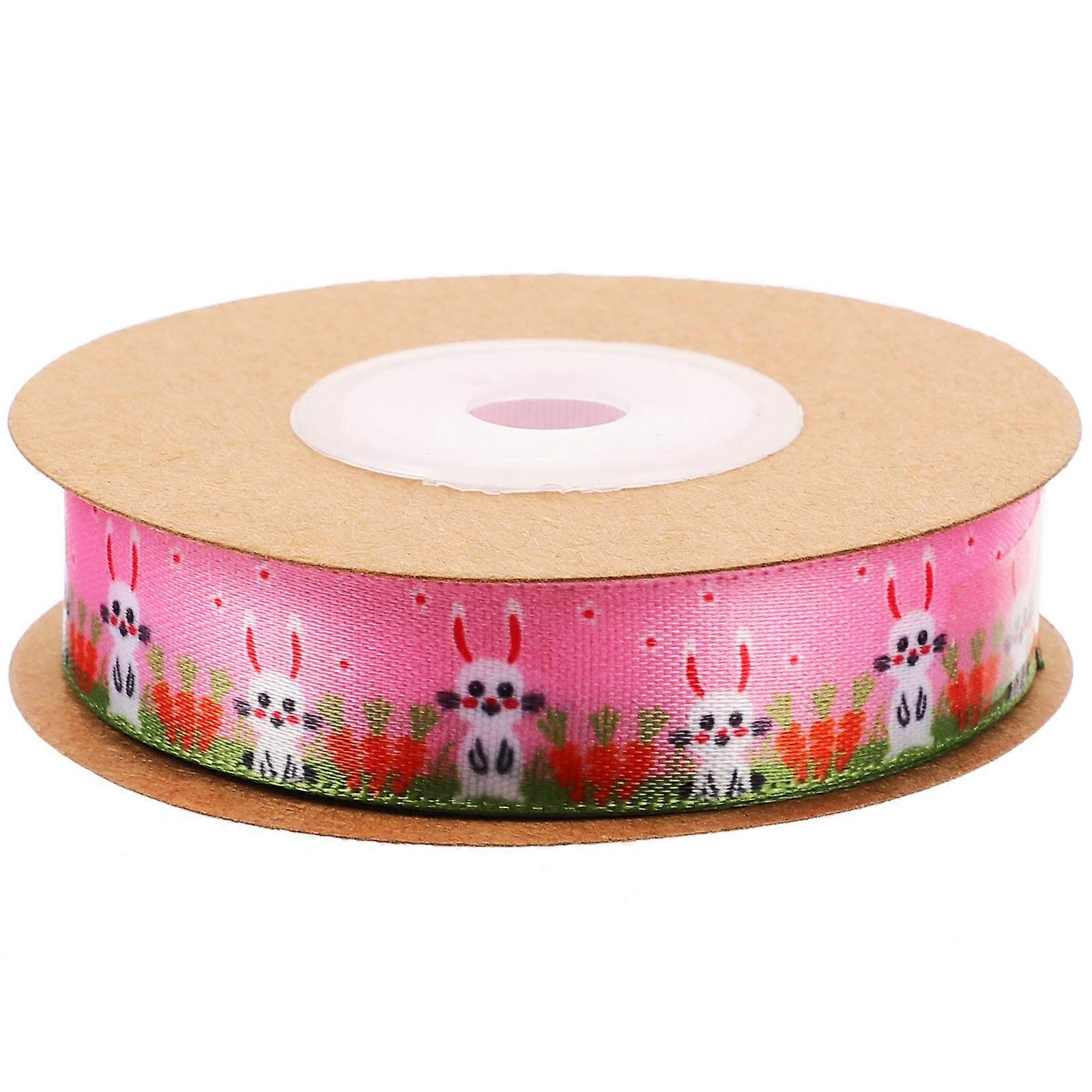 Easter Fabric Ribbon with Rabbit Pattern for Decoration 1 Roll