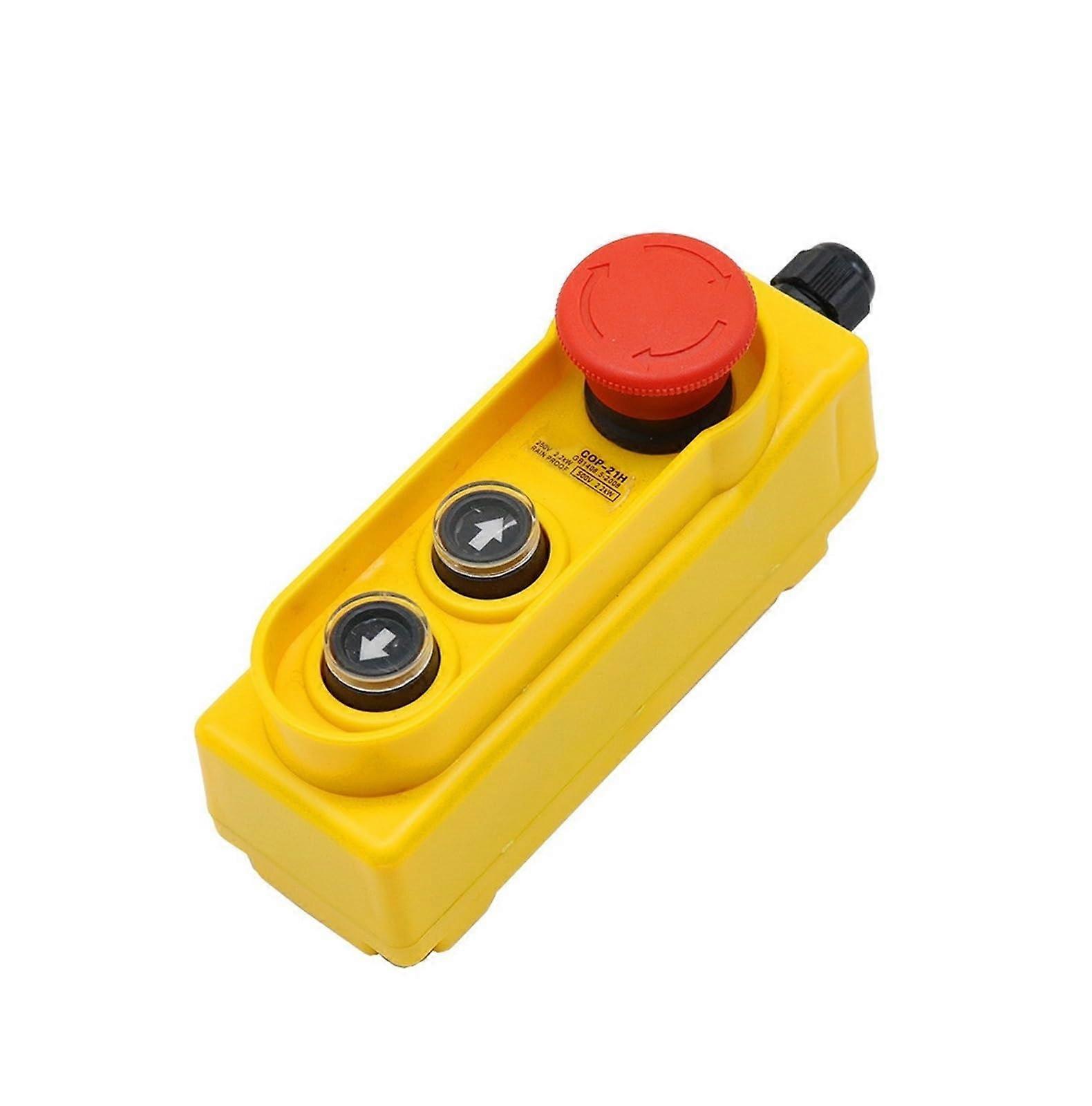 Wireless Crane Remote Control Rain Proof Lifting Button Box Emergency Stop Switch 2.2KW Direct Control Electric Hoist Switch 250
