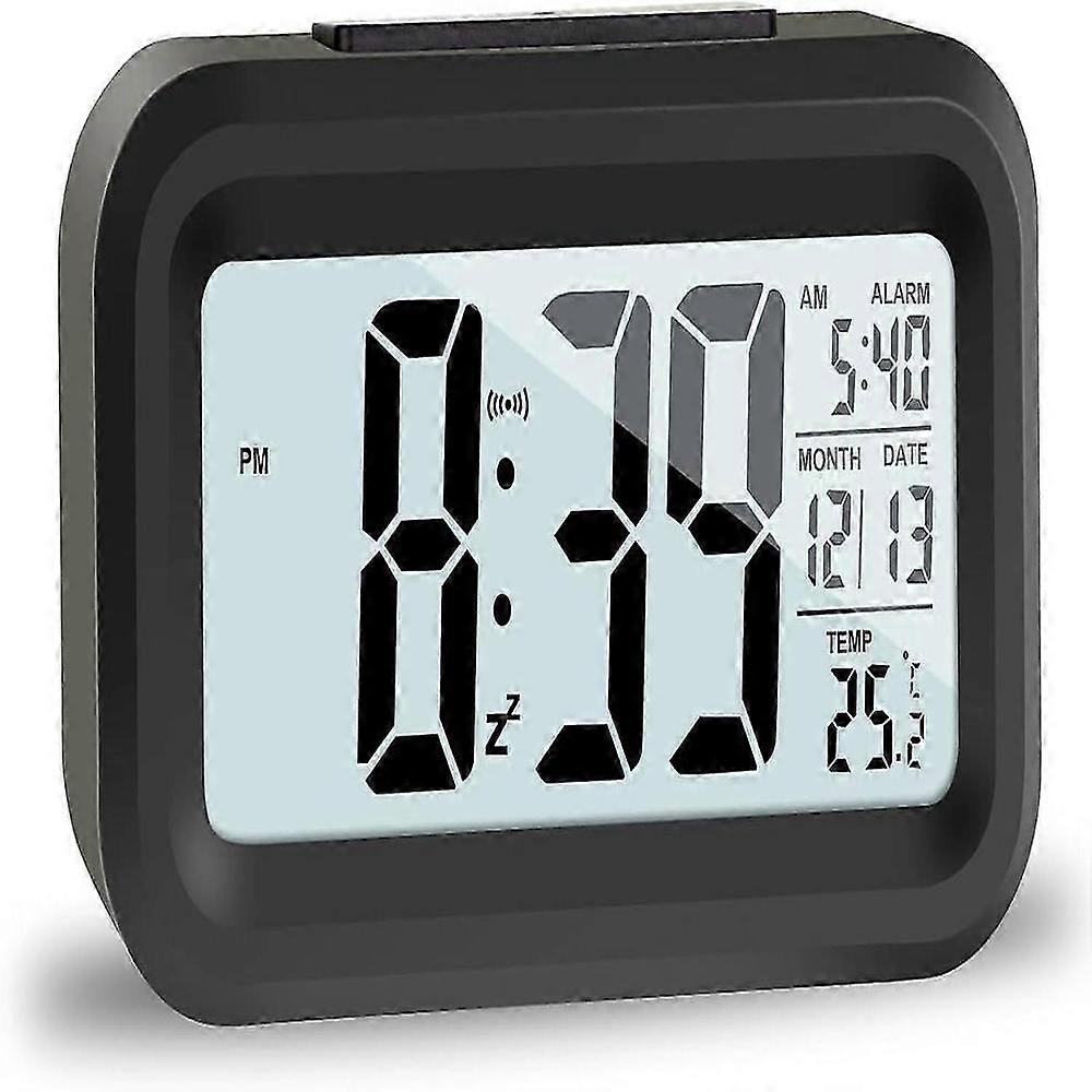 Portable Digital Alarm Clock with LCD Display, Temperature, Date, and Snooze Function