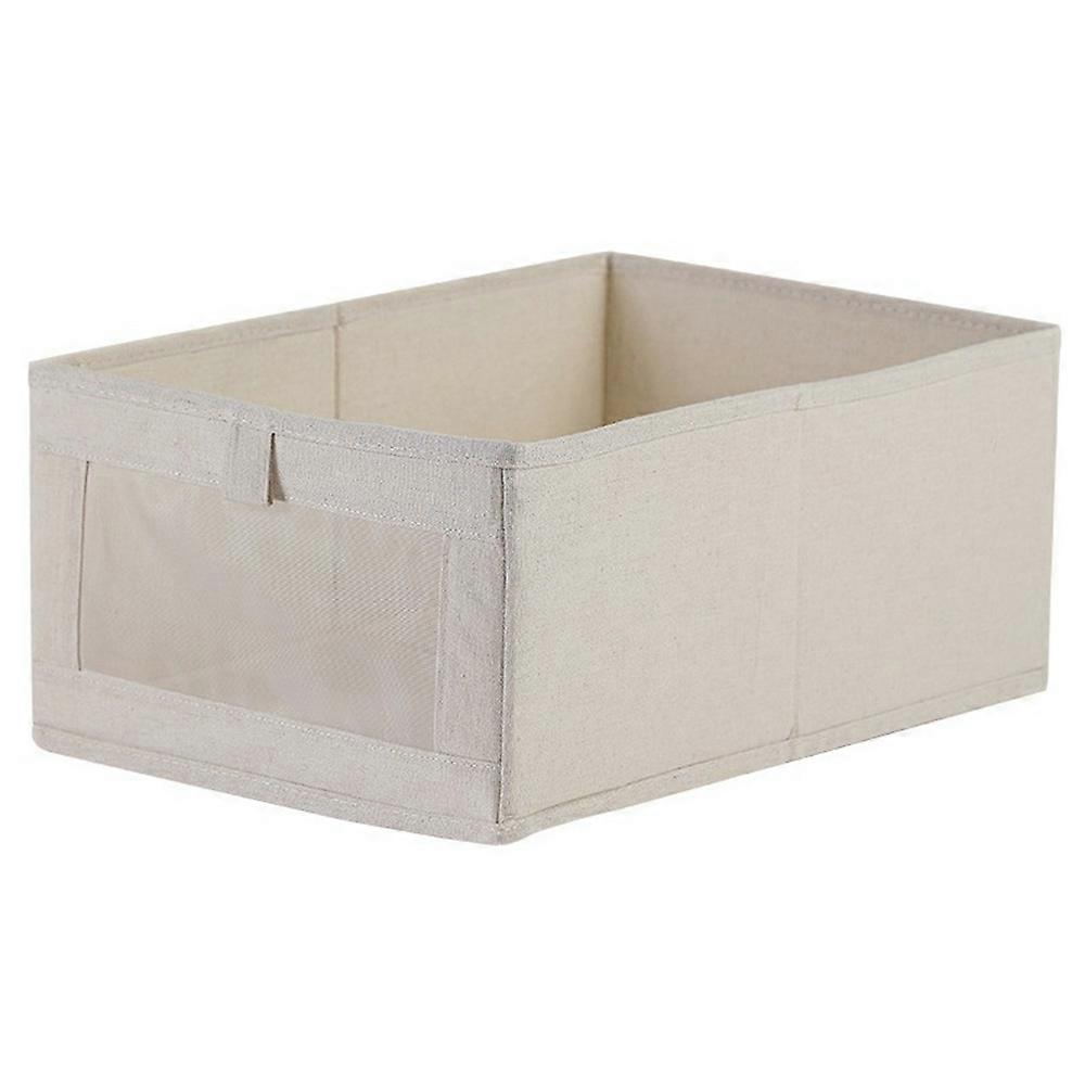 Size L Linen Storage Box with Viewing Window Foldable Clothes Organizer for Home Use