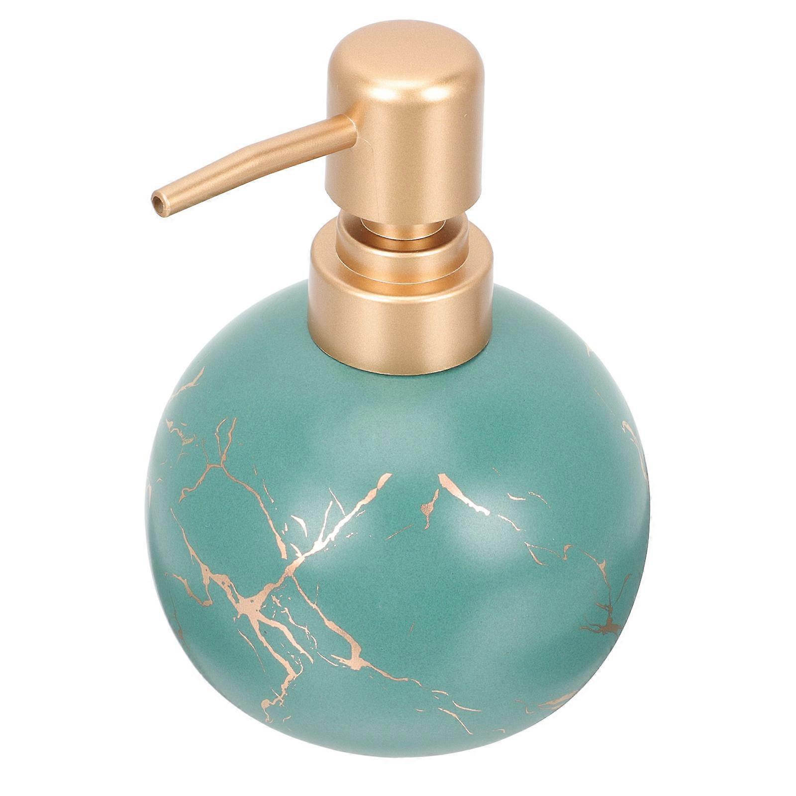 Dark Green Plastic Pump Bottle Ceramic Shampoo Bottle for Shower Gel