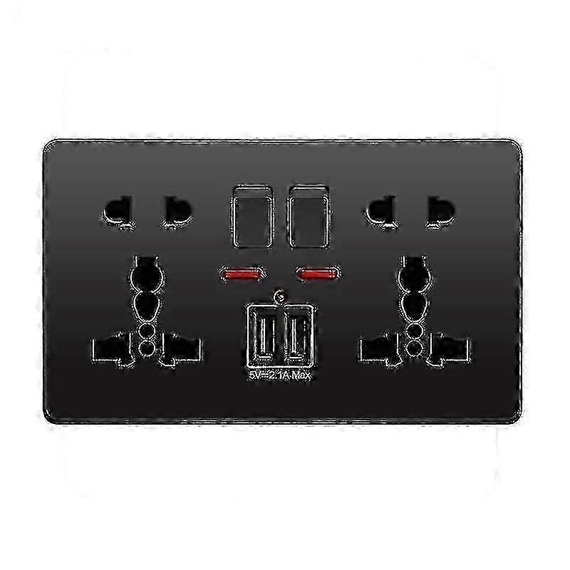 Multifunction Uk 13a Wall Socket Push Button 2.1a Double Usb 25-26