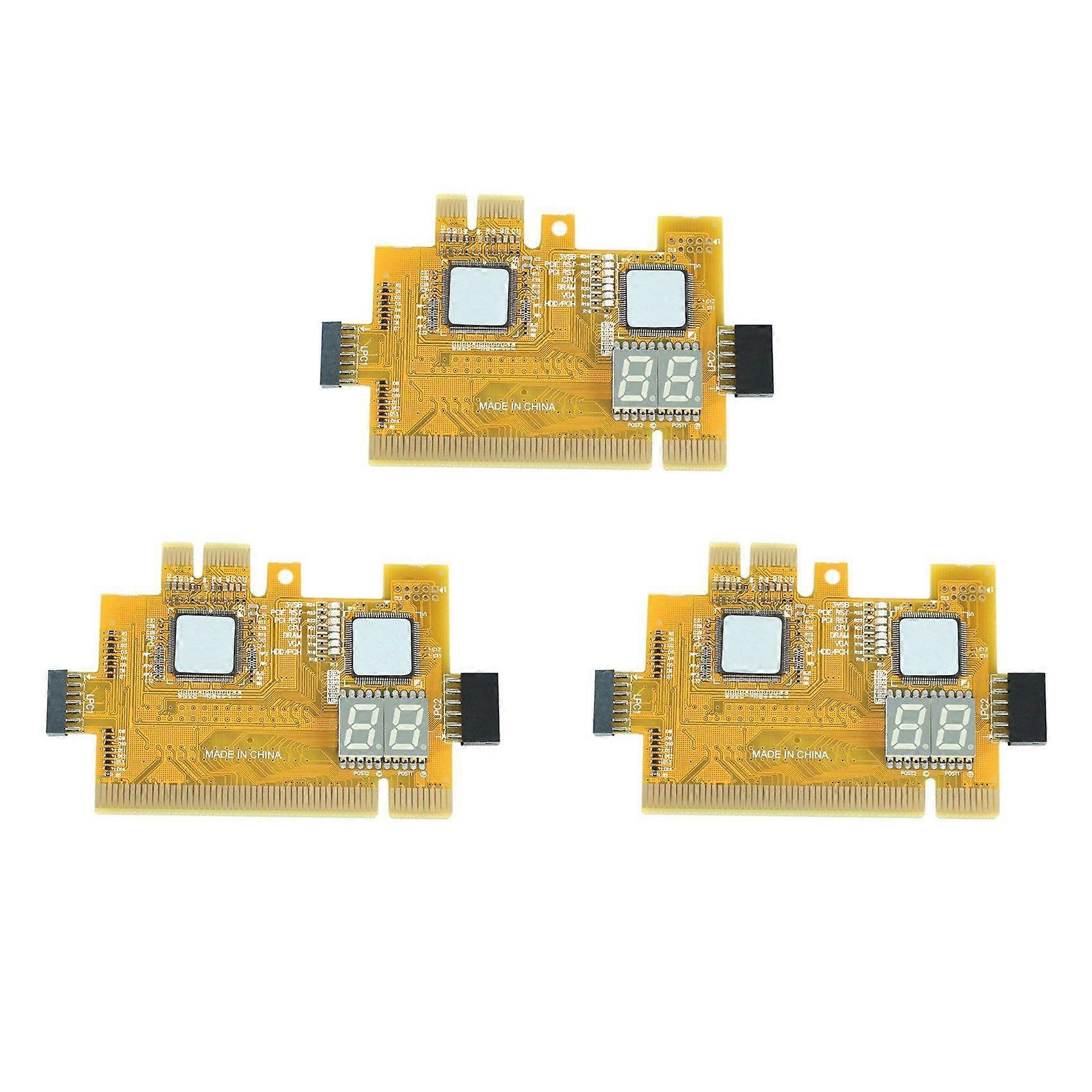 3X Detect Tool PCI-E LPC Multi Use Diagnostic Card Laptop Desktop Test Post LED Indicator PC Motherboard Debug Analyzer