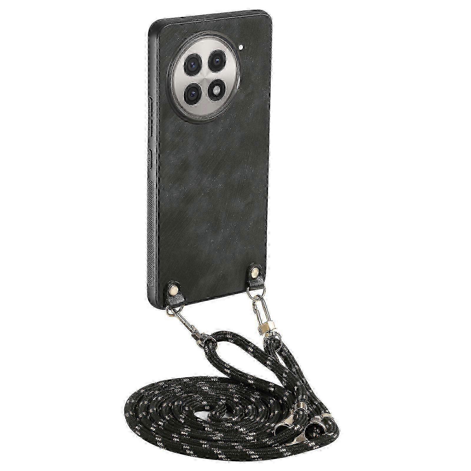 Leather Case for OnePlus 13R with Adjustable Strap, Shockproof Drop Protection, Retro Crossbody Design