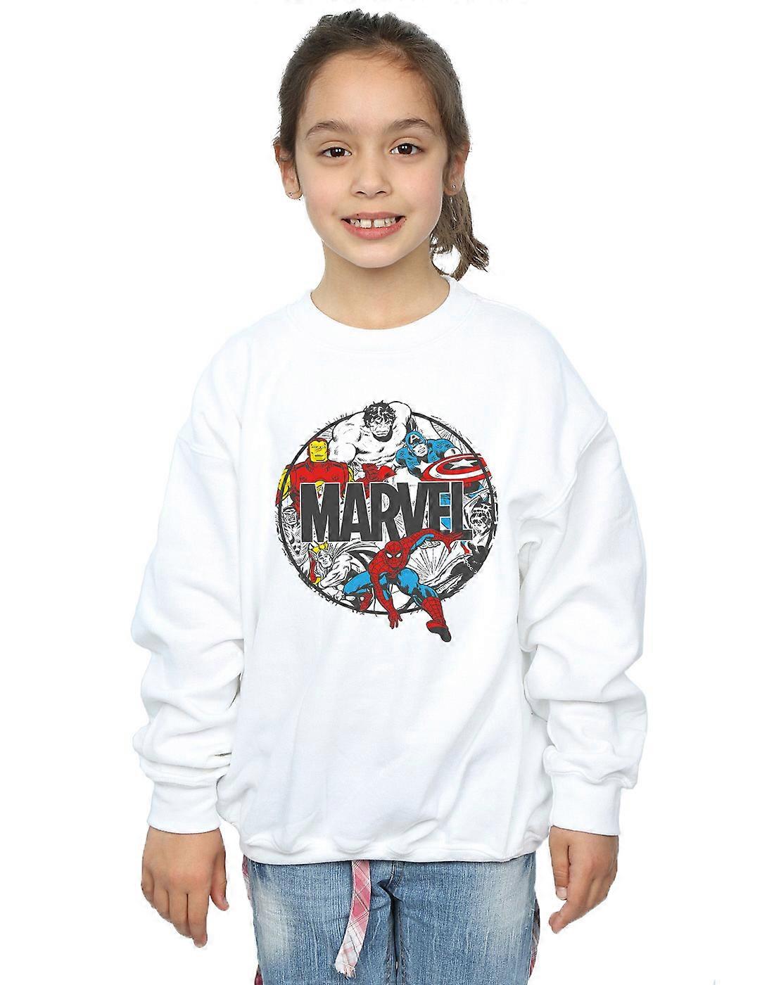 마블 걸스 코믹스 캐릭터 서클 스웨트셔츠