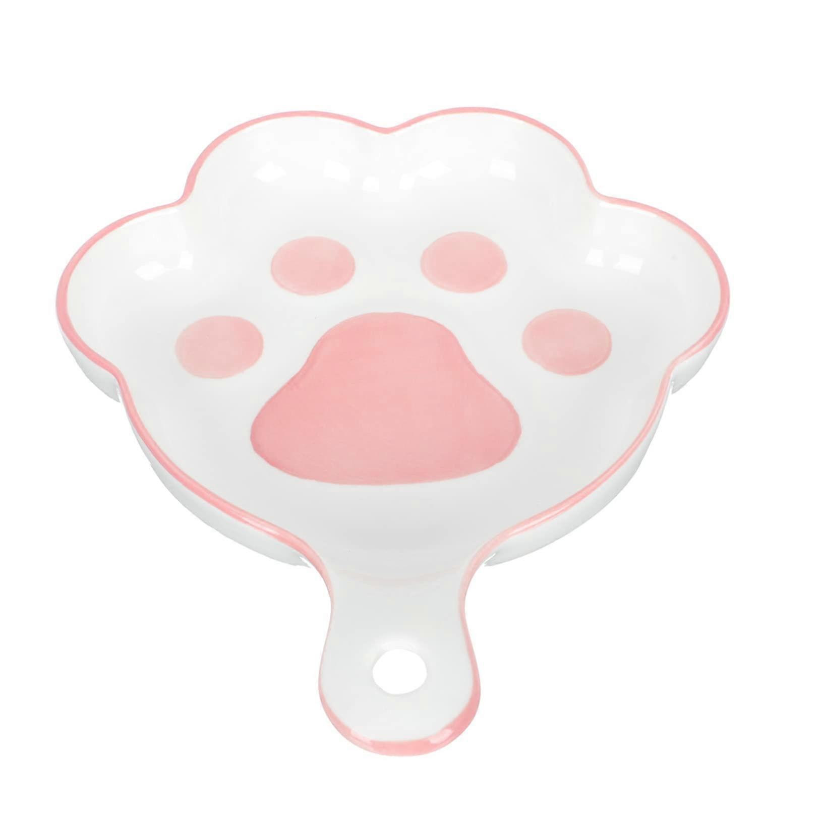 Cat Shaped Ceramic Plate with Cute Cat Design for Snacks, Desserts and Baking