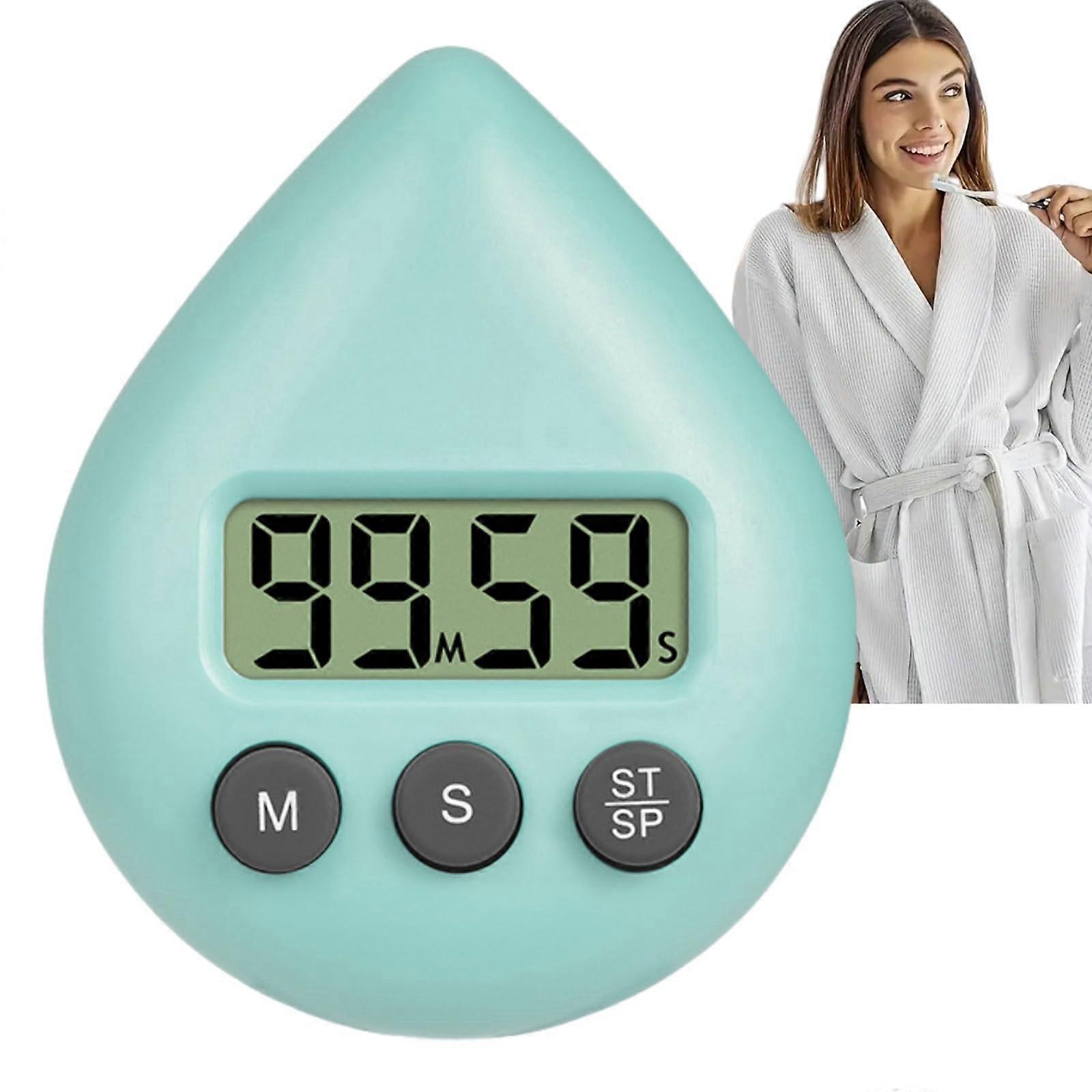 Waterproof Shower Timer with Countdown Alarm, Magnetic Digital Bathroom Clock Green 4 S
