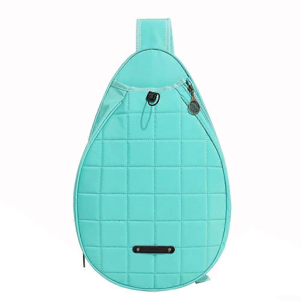Tennis Racket Bag with Racket Protection Compartment, Adjustable Shoulder Strap, Waterproof Cyan