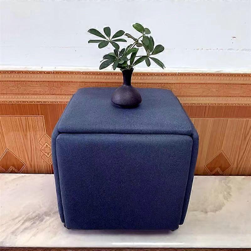 Stackable Storage Stool 5in1 Cube Ottoman with Wheels SpaceSaving Durable Party Seating Set Blue