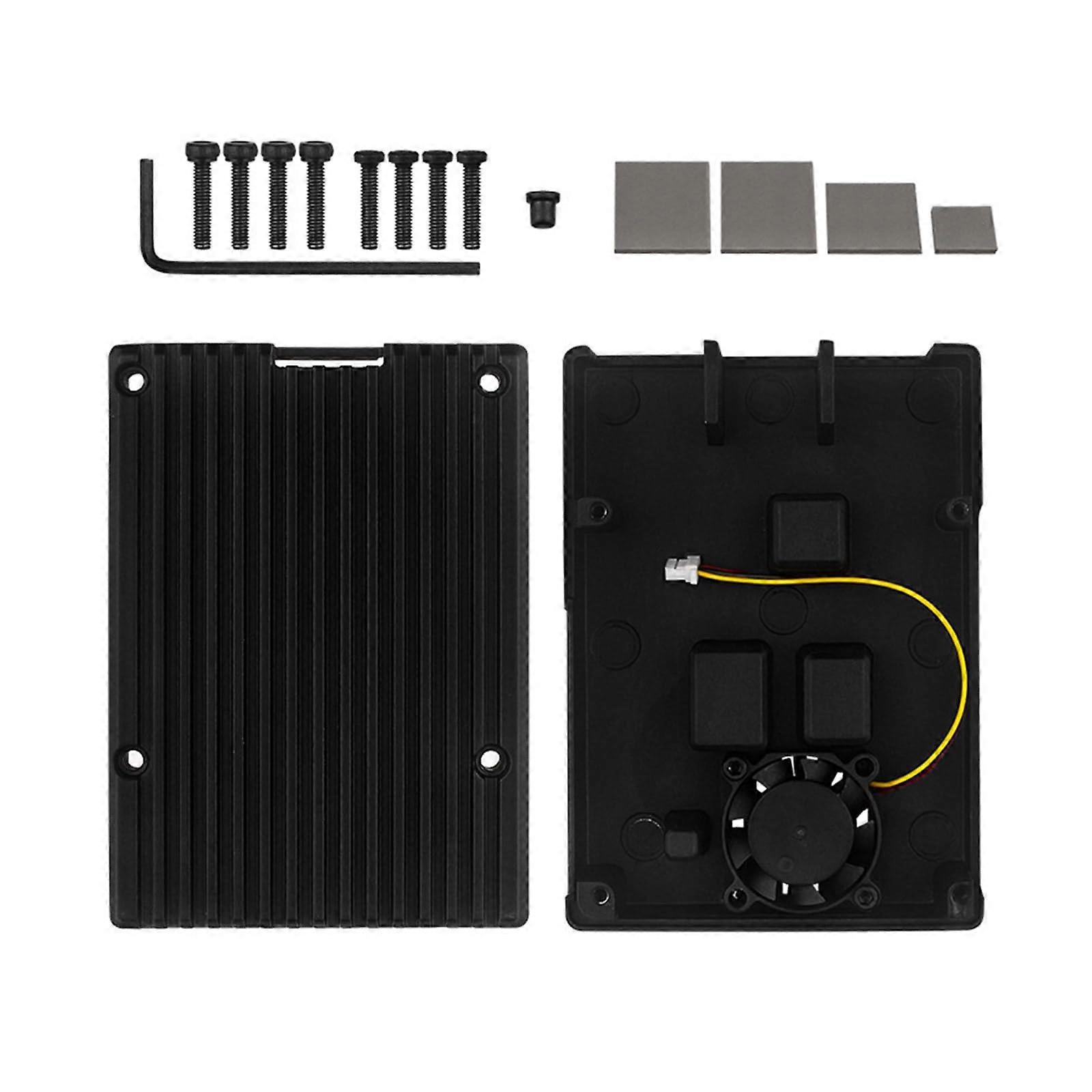Aluminum Cooling Case with Fan and Durable Metal Shell for Efficient Heat Dissipation for Raspberry Pi 5