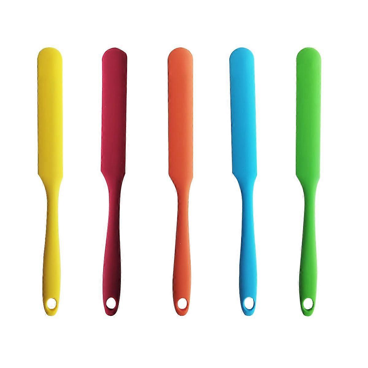 Silicone Spatula Set 5 Pcs Heat Resistant Cake Cream Spreaders with Long Handle Multicolor Baking Tools