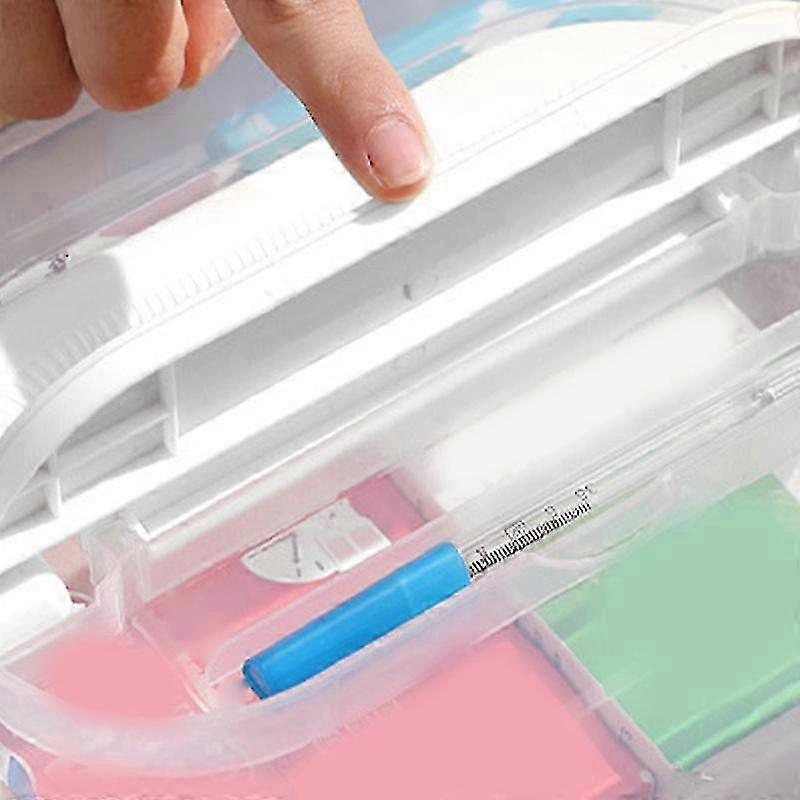 Plastic Medicine Storage Box with Multi-Layer, Large Capacity for Household Use - White (Medium)