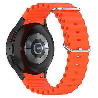 For Samsung Galaxy Watch7/Watch6/Watch6 Classic/Watch 5/5 Pro 45mm/Watch4 Silicone Watch Strap Wave 