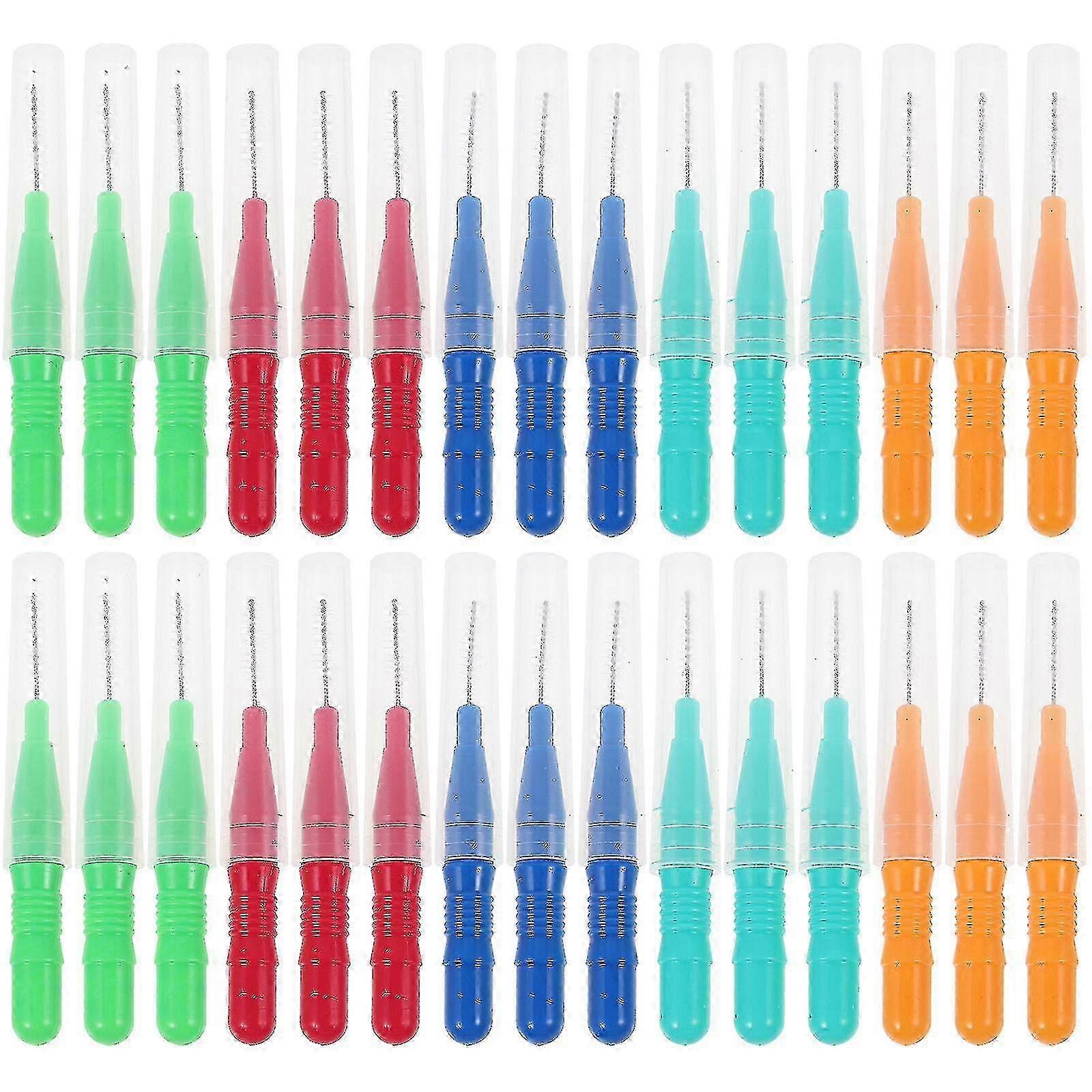 Interdental Brushes, 30pcs Teeth Cleaning Braces Cleaner Portable Toothbrush