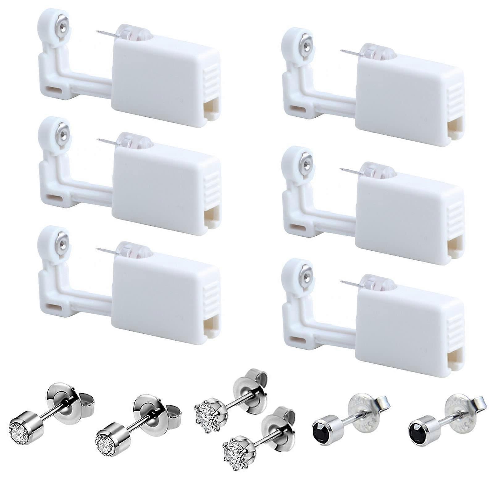 Ear Piercing Kit with Studs, 6pcs Disposable Self Piercing Gun for Cartilage and Lobe