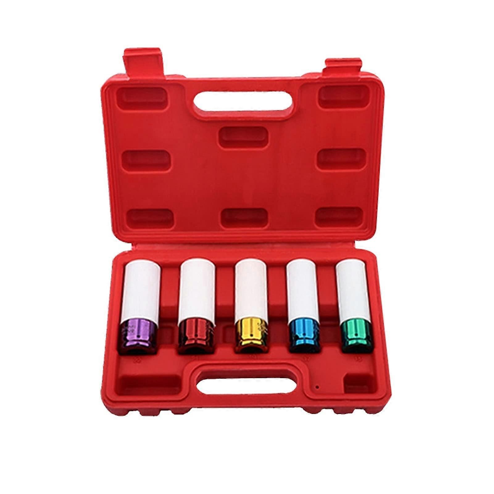 Impact Socket Set 5pcs Colorful Wheel Nut Protection Sleeves Durable Deep Nut Tools