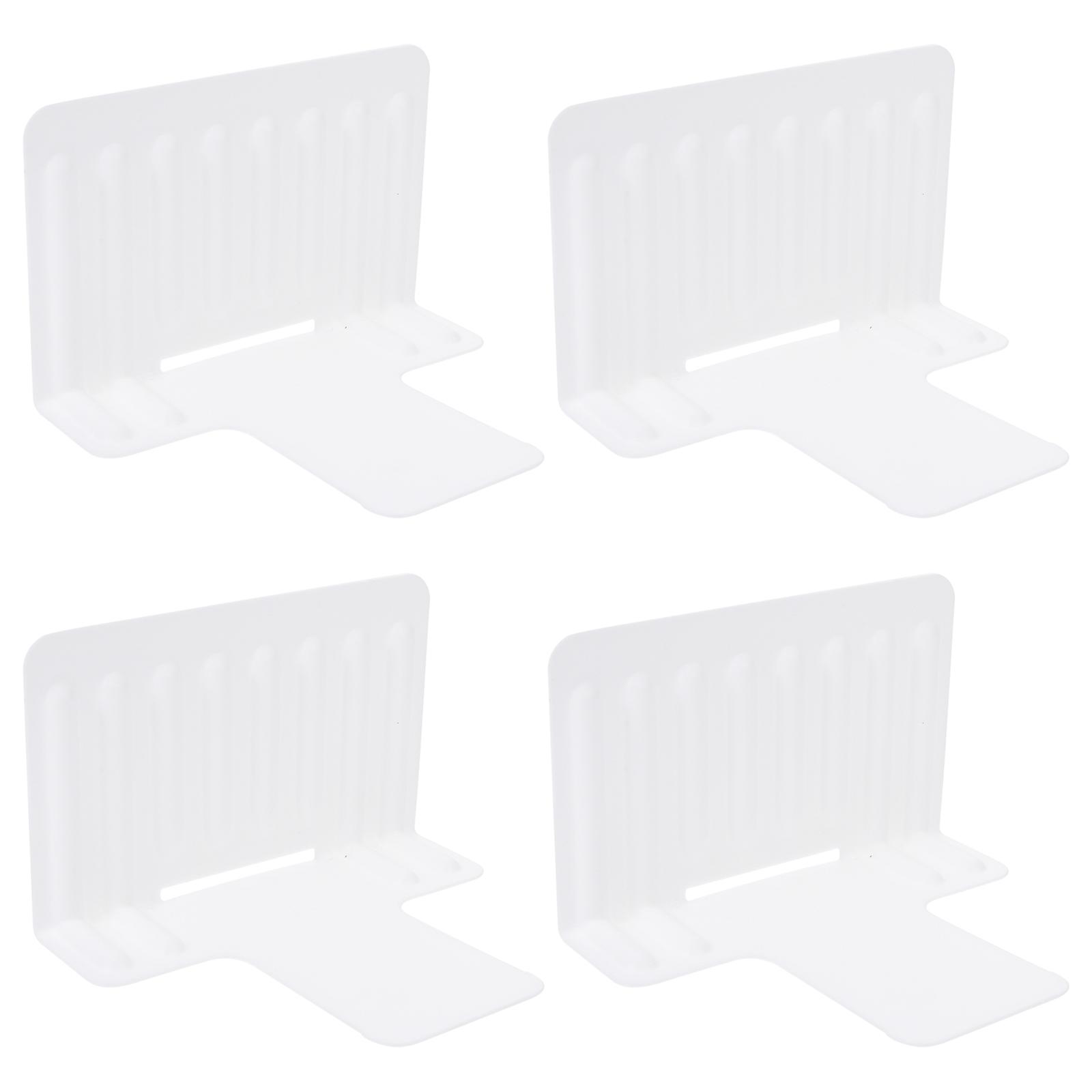 Plastic Drawer Dividers for Home Storage Organizer 4Pcs White Pack