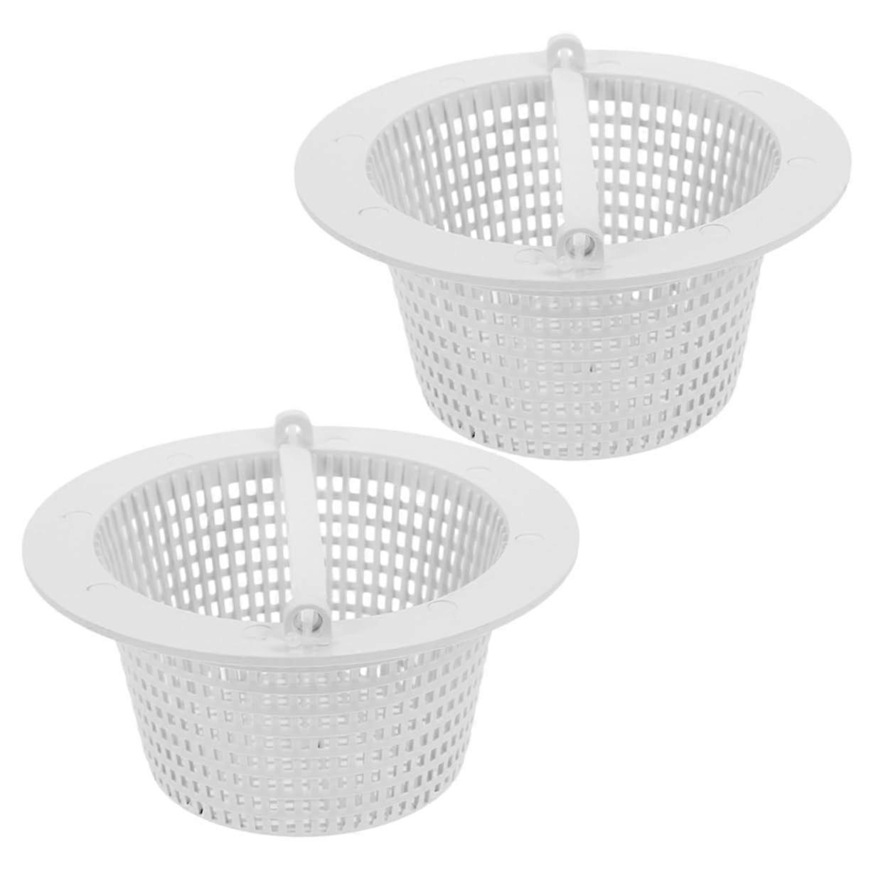 2pcs Pool Skimmer Basket Replacement Durable Plastic with Easy Debris Trapping Handle