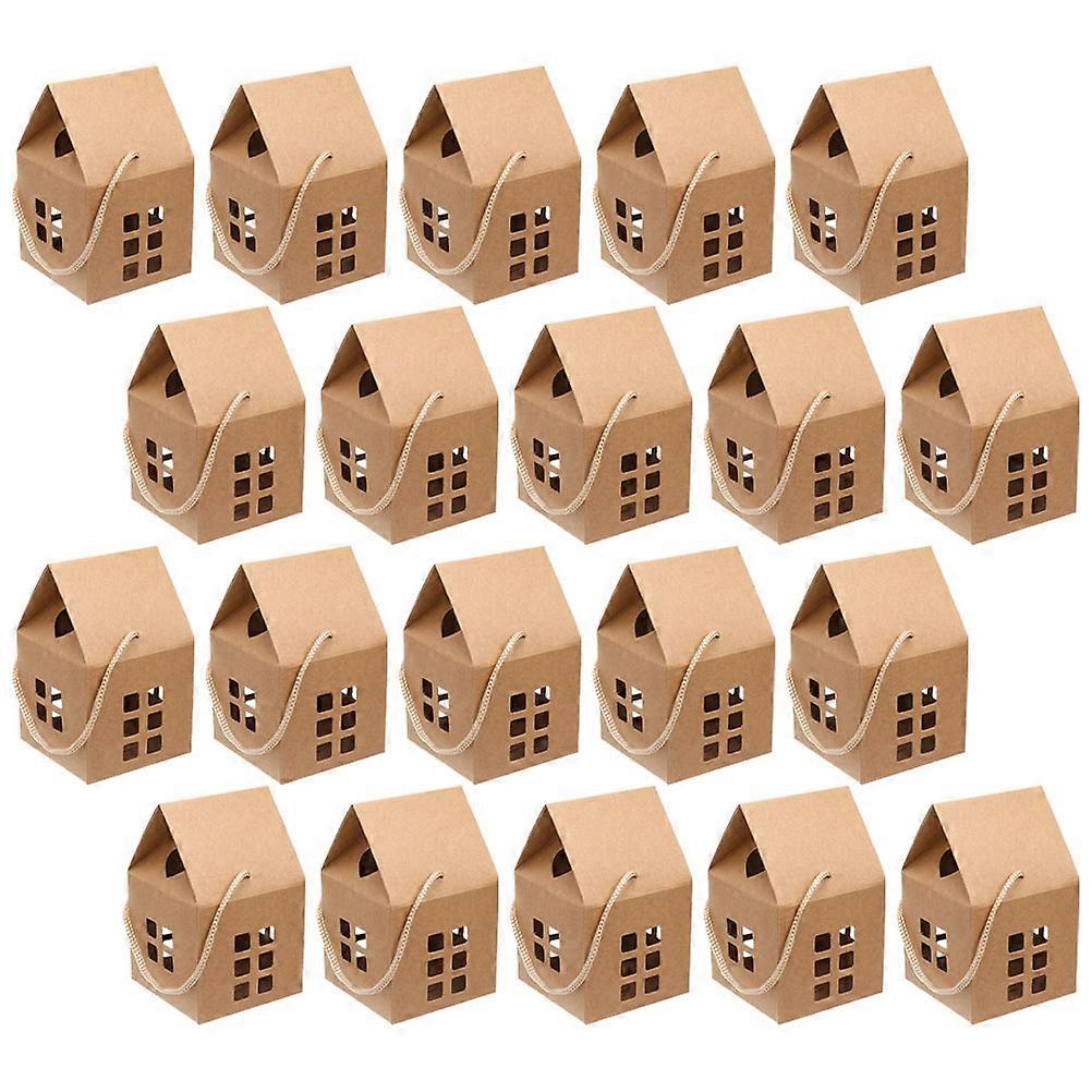 Candy Cookie Boxes Present Wrapping Boxes for Storage 20Pcs Khaki Paper Cases