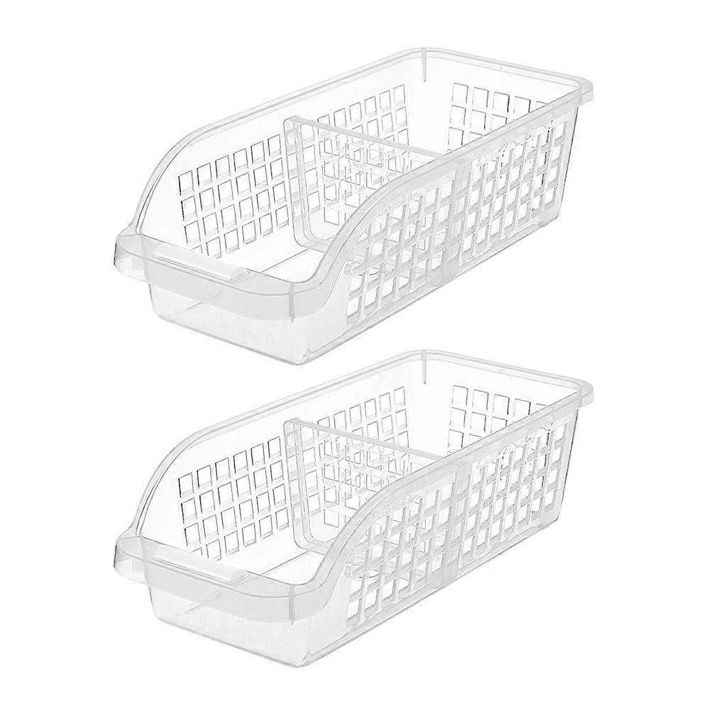 Icebox Refrigerator Storage Containers for Organizing 2Pcs Transparent Boxes